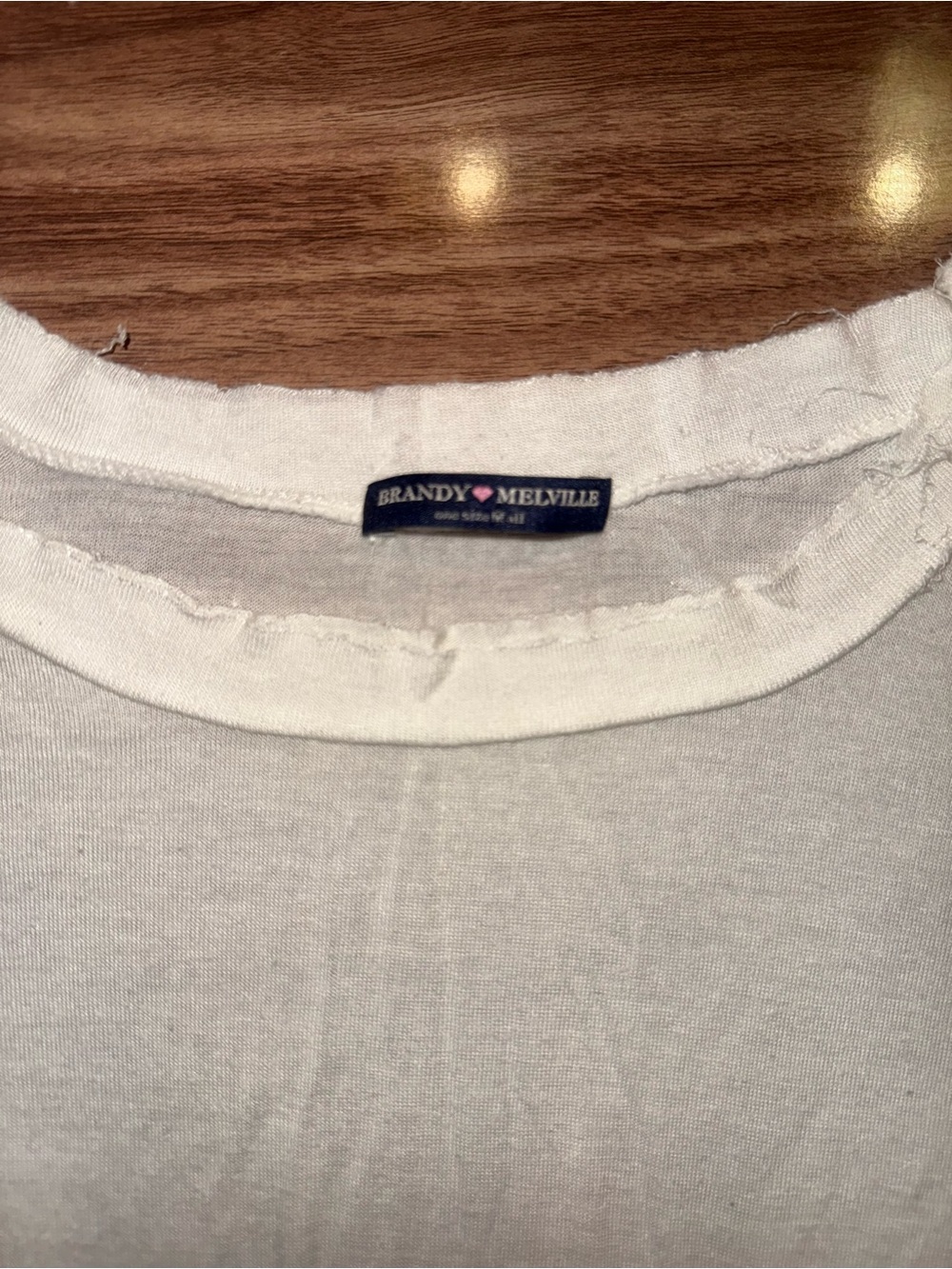 Brandy Melville Lightweight White Pocket Tee - Picture 3 of 3
